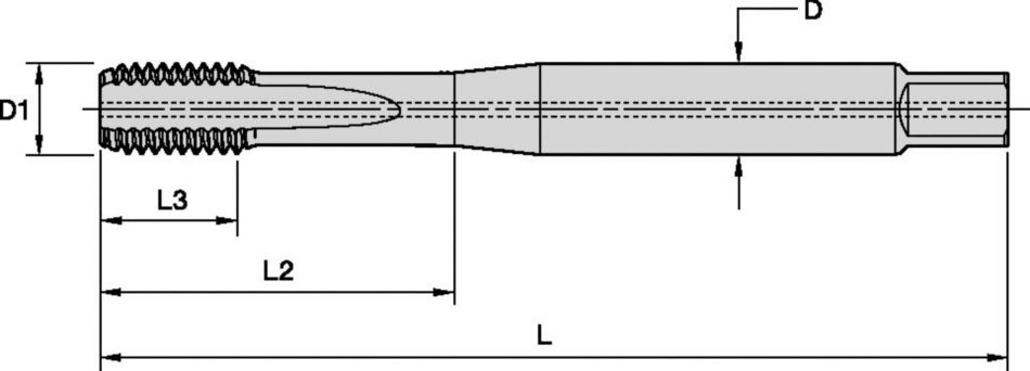 GX47 • Taraud finisseur, chanfrein d'entrée forme E • Arrosage interne • Métrique