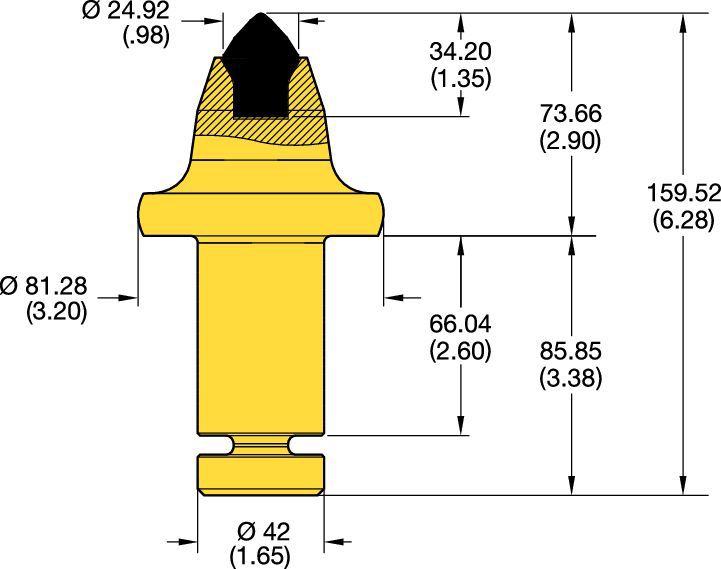 Meißel für 42 mm Schaft