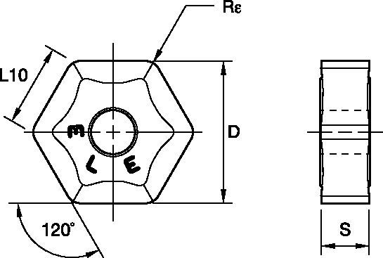 Inserts for HexaCut™ 45° - HNHX-E.LE 5616165 - Kennametal