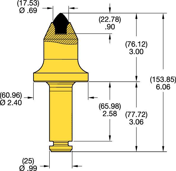 Meißel für 25 mm Schaft • T Serie 3.0″