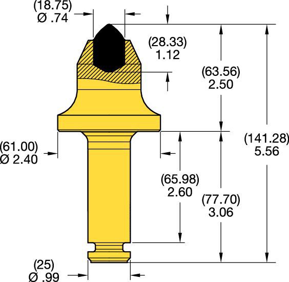 Meißel für 25 mm Schaft • T Serie 2.5″