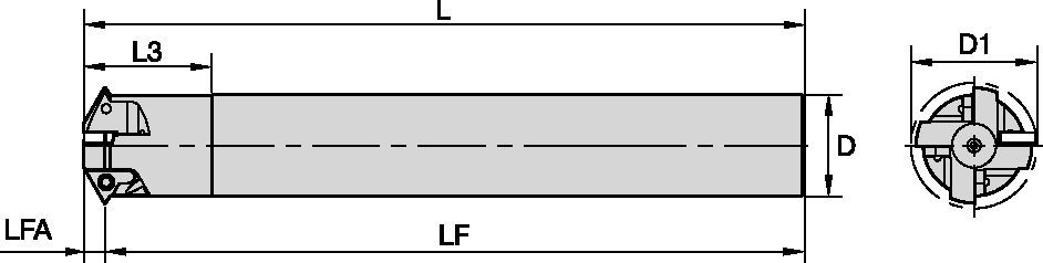 KTMD • U-Ausführung • 1/4" IC • Schaftfräser mit Zylinderschaft