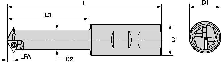 KTMD • U-Ausführung • 3/8" IC • Schaftfräser mit Weldon-Schaft