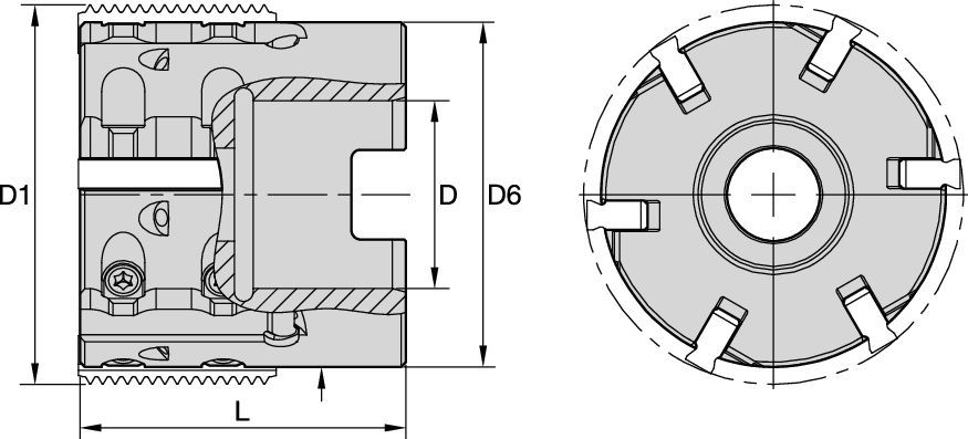 TMS25 • Fraise à tenon • Filets cylindriques