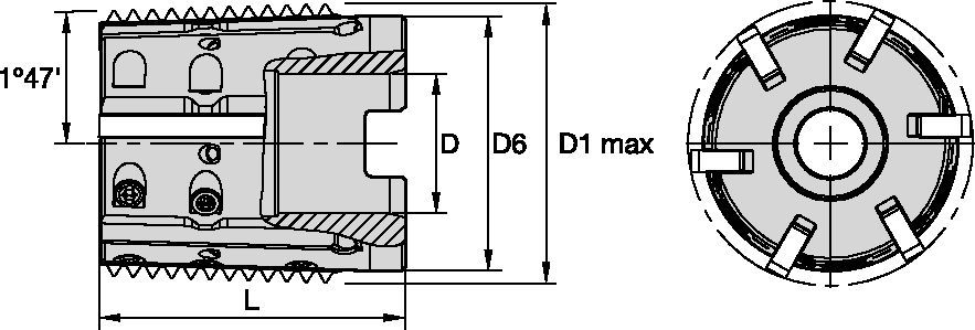 TMST40 • Shell Mill • Conical Threads