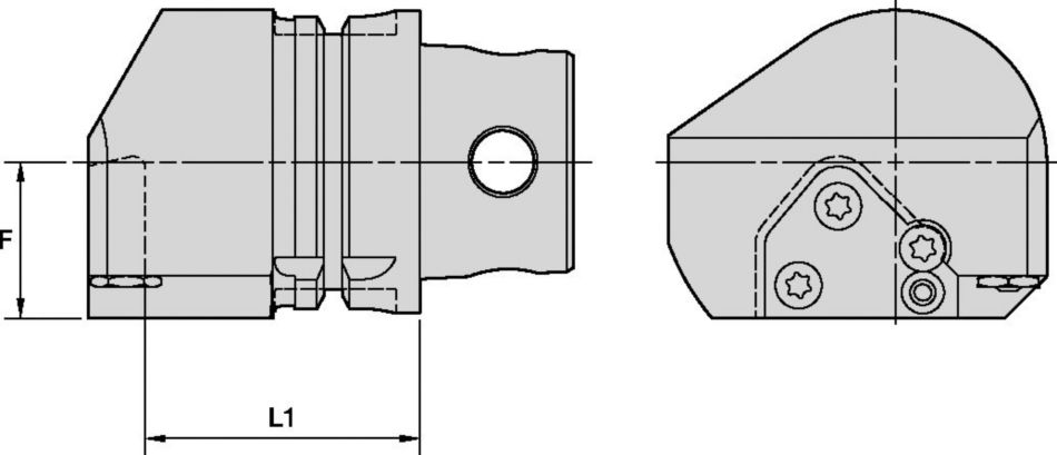 BEYOND™ EVOLUTION™ • MODULAR CUTTING UNIT • KM4X™ • 90° • THROUGH COOLANT