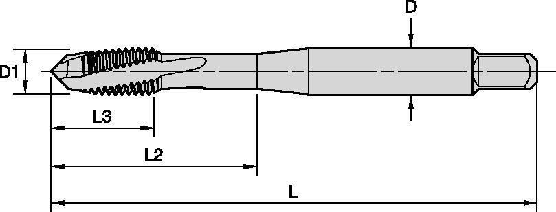 Beyond™ Left-Hand Spiral-Flute, Right-Hand Cut HSS-E-PM Taps • Through Holes