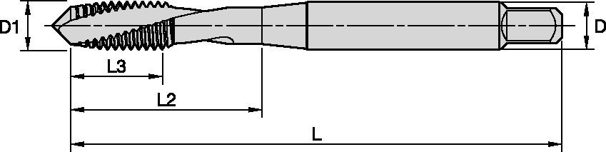 Beyond™ Left-Hand Spiral-Flute, Right-Hand Cut HSS-E • Through Holes