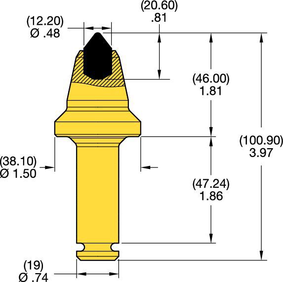 19mm 刀柄截齿 • C 系列