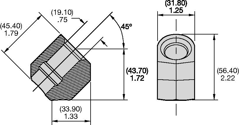 Bloc pour queue 19mm