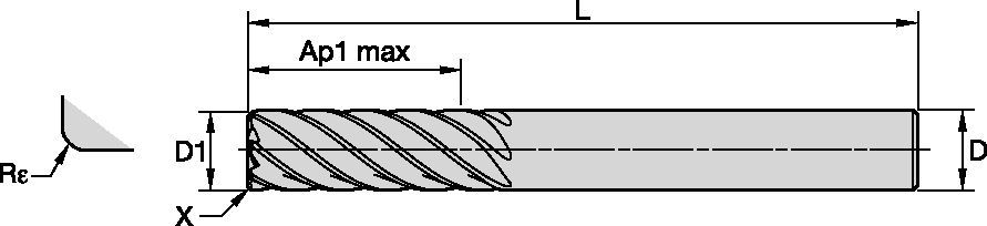 7V 7 Flute Inch Solid End Milling - 5971457 - WIDIA