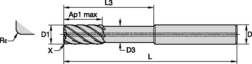 VariMill III™ ER • Series 7VNX • Square End • Internal Coolant • 7 Flute • Inch