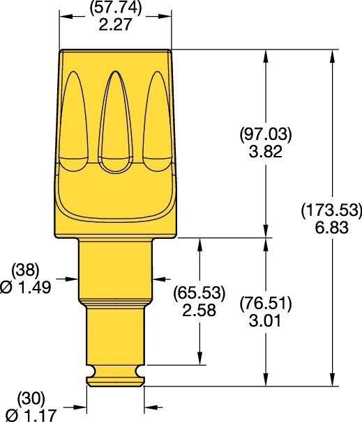 38/30mm Step Shank Conicals • Flat Spade Bit