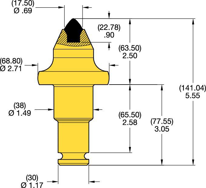 38/30mm Step Shank Conicals • C Groove Series 2.5"