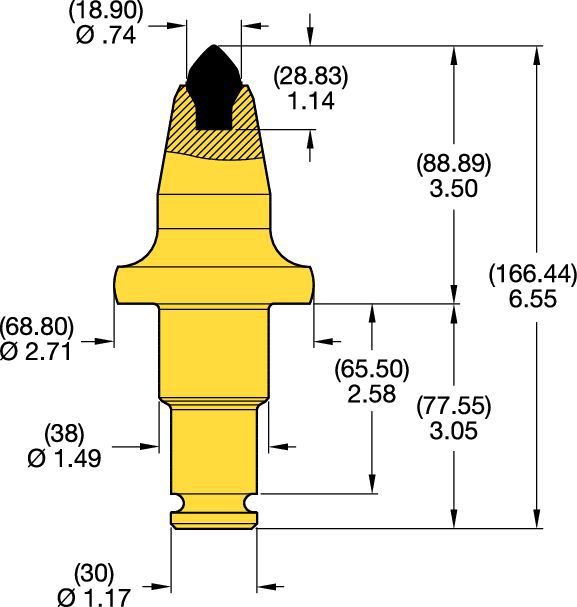 38/30mm Step Shank Conicals • C Groove Series 3.5"