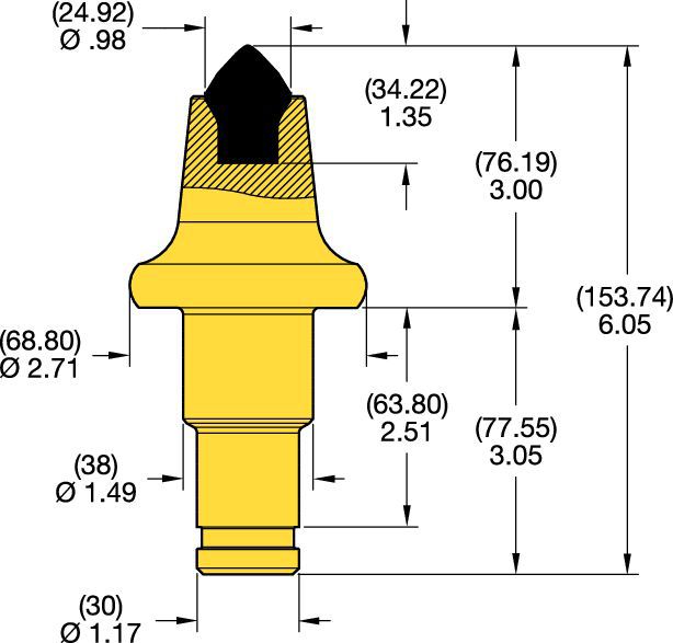 38/30mm Step Shank Conicals • K Groove Series 3.0"