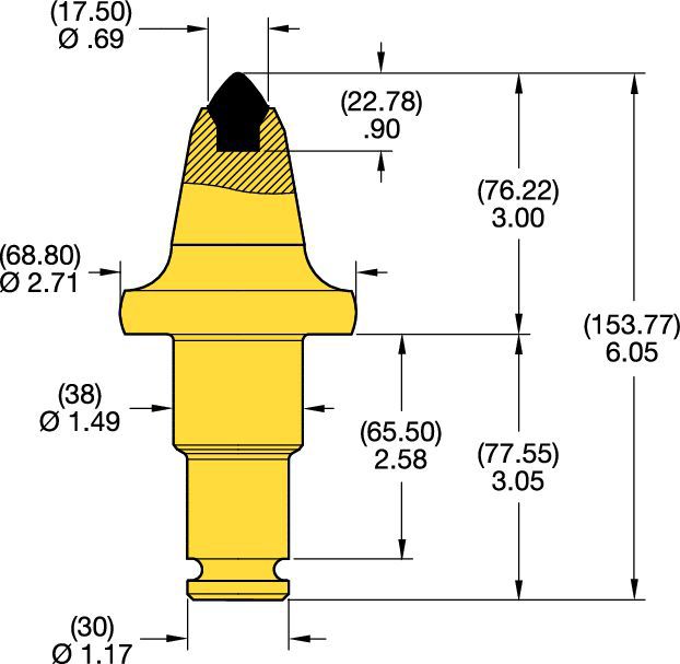 38/30mm Step Shank Conicals • C Groove Series 3.0"