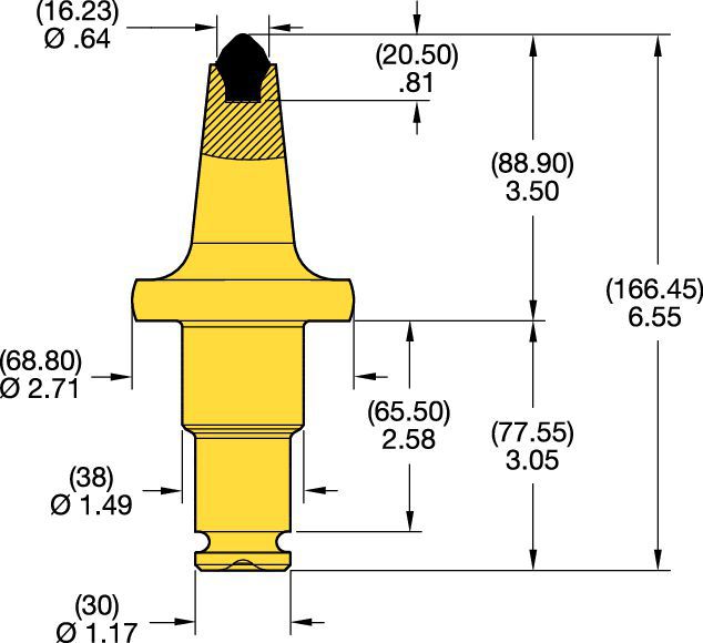 38/30mm Step Shank Conicals • C Groove Series 3.5"