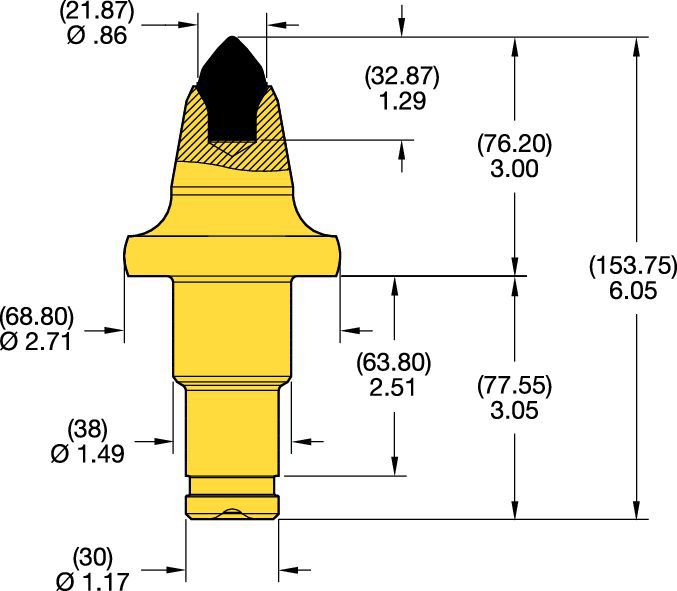 38/30mm Step Shank Conicals • K Groove Series 3.0"