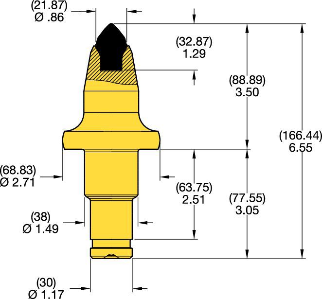 38/30mm Step Shank Conicals • K Groove Series 3.5"