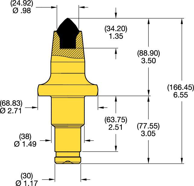 38/30mm Step Shank Conicals • K Groove Series 3.5"