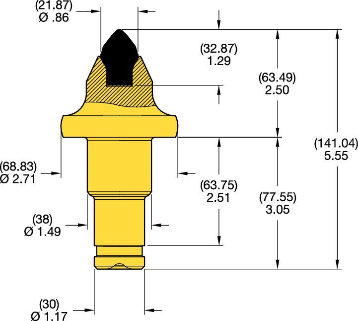 38/30mm Step Shank Conicals • K Groove Series 2.5"