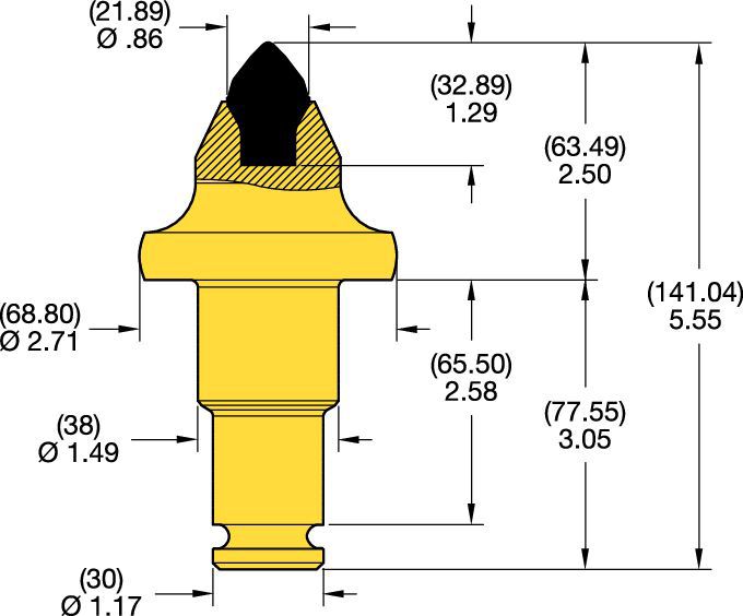 38/30mm Step Shank Conicals • C Groove Series 2.5"