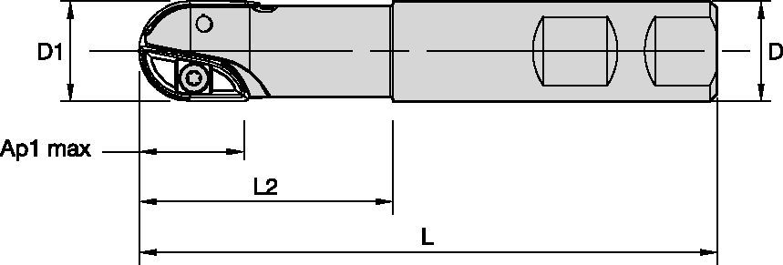 Cabeçote de fresa de topo esférica