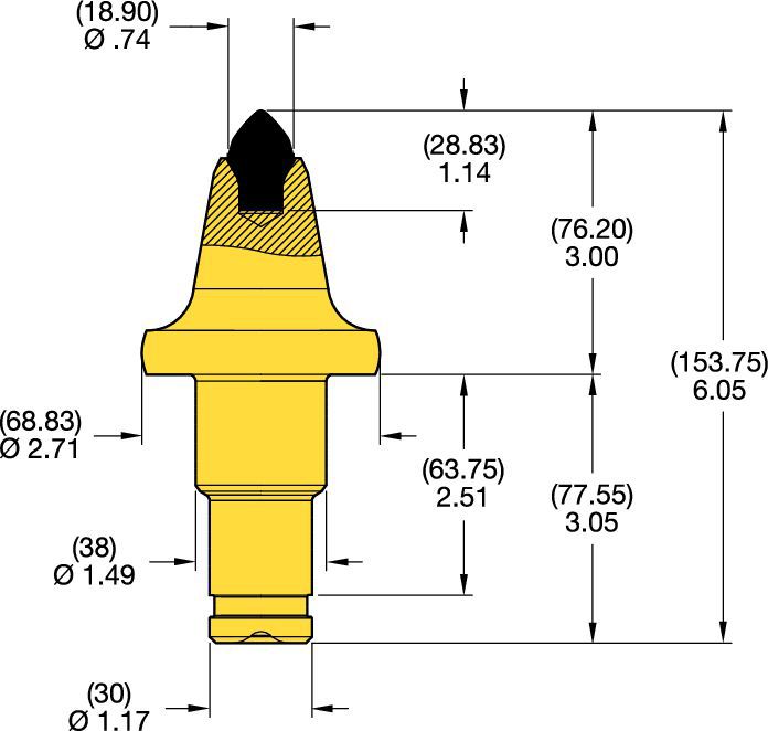 38/30mm Step Shank Conicals • K Groove Series 3.0"