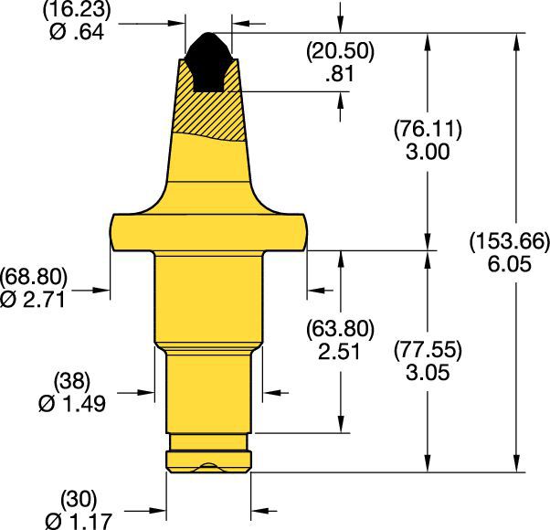 38/30mm Step Shank Conicals • K Groove Series 3.0"