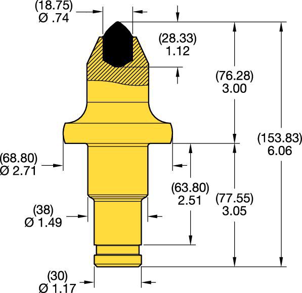 38/30mm Step Shank Conicals • K Groove Series 3.0"