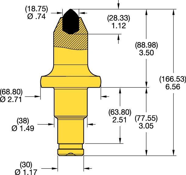 38/30mm Step Shank Conicals • K Groove Series 3.5"