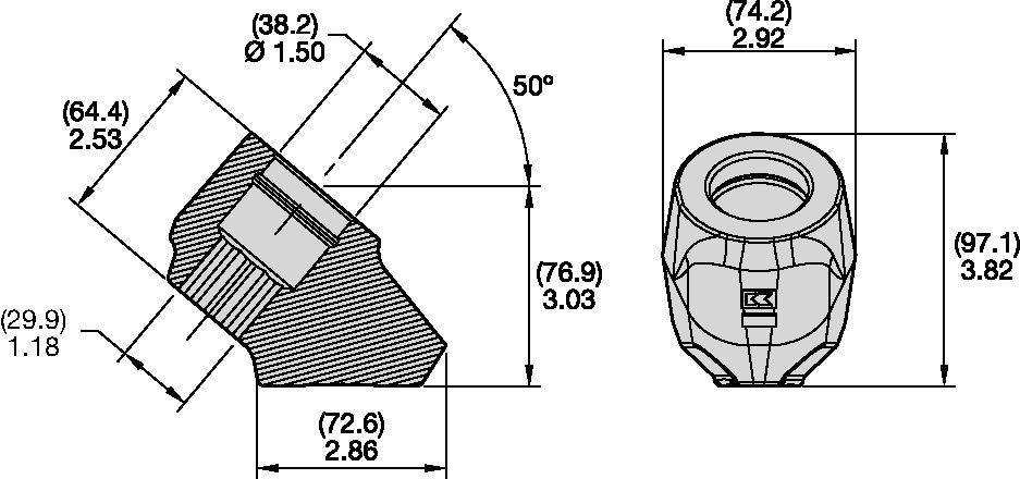 Haltersysteme mit 38/30 mm abgesetztem Schaft