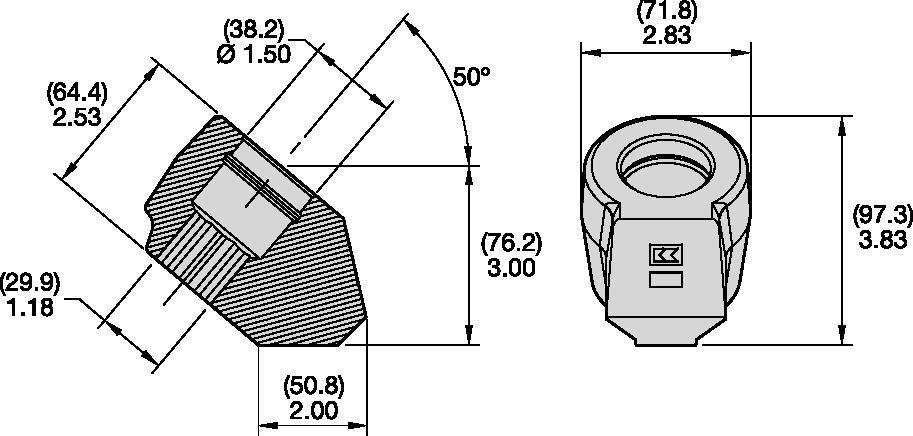 Sistemi di portadenti con codolo a scalino 38/30 mm
