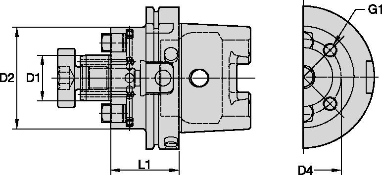 Shell Mill Adapters with Through Coolant