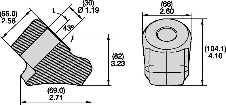 Bloc pour queue 30mm