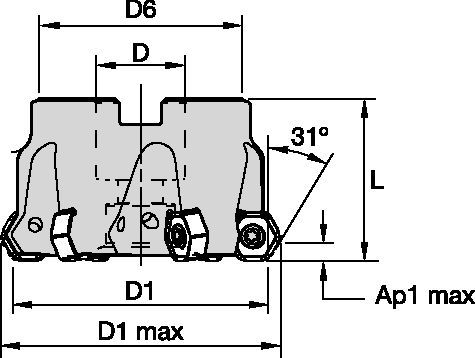 M1200 Mini 30° - Shell Mills 4136418 - WIDIA