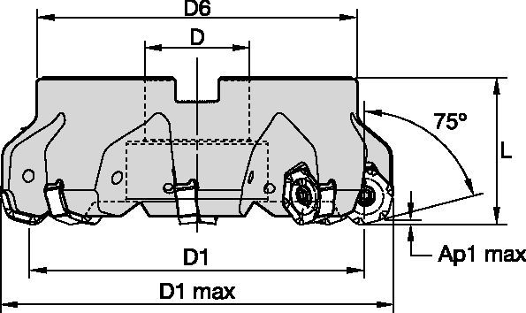 M1200 - 15° - High Feed - Shell Mills - Inch 3954564 - WIDIA