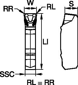 Slot milling insert for flat-bottom machining in multiple materials.