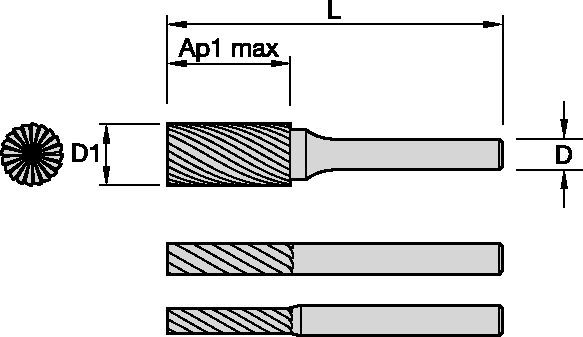 Series SB Cylindrical with End Cut • Master-Cut Burs • Inch