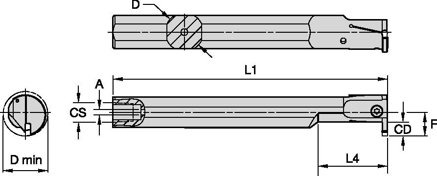 Beyond™ Evolution™ A08KEVEMR1F05I Boring Bar 5980635 - Kennametal