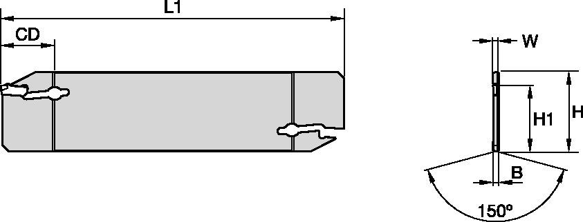 Zweiseitiger Schneidenträger