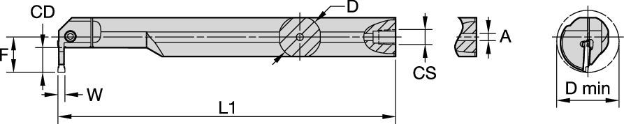 Barras de mandrinado WMT para ranurado de D.I. integral • Sistema métrico
