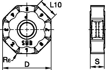 Milling insert with corner radii • Honed T-Land