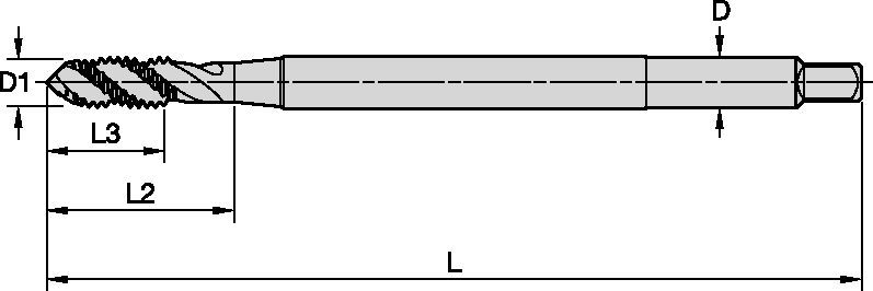VT-SFT TC • Form C Semi-Bottoming Chamfer • 4" Length • ANSI
