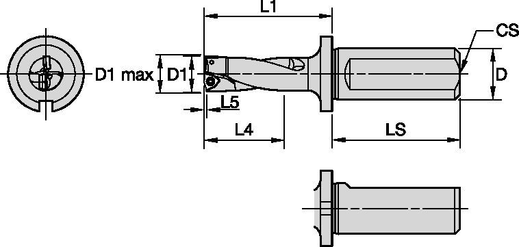 DFSP Weldon Shank • DIN 1835 -1 Form B • 2 x D