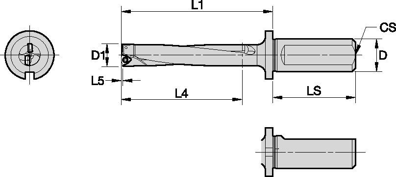 DFSP Weldon Shank • DIN 1835 -1 Form B • 5 x D