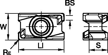 Fresamento de canto • Inserto • LNGU15-SGEH • Fresamento helicoidal