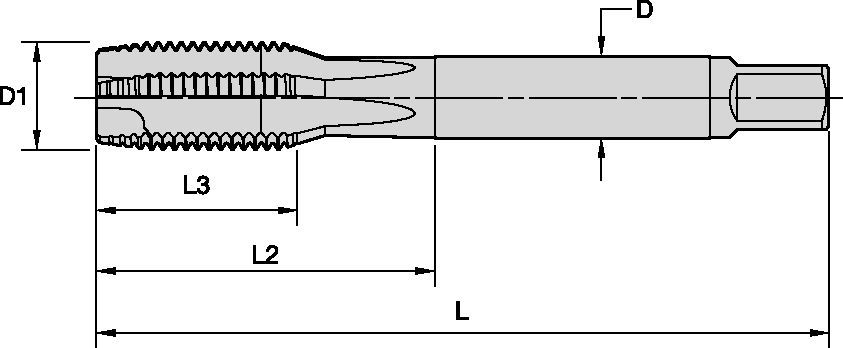 Machos de roscar tubos HSS-E ISO con punta en espiral GOtap™ • Agujeros pasantes