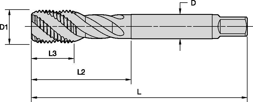 Machos para conexões de canal espiral HSS-E ISO GOtap™ • Furos cegos